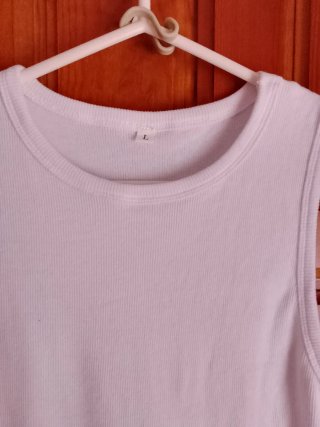 Vestido tirantes blanco y verde Talla L