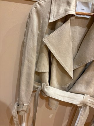 Chaqueta Mango Lino Beige