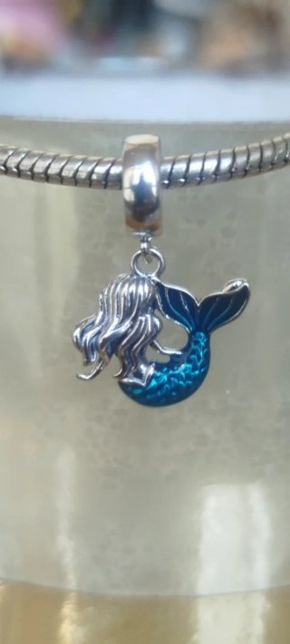 Charm Sirena Blu Argento nuovo argento S 925