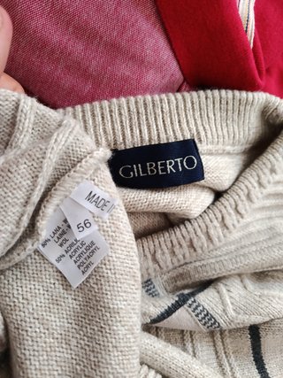 Maglione Gilberto Uomo Taglia 56 Beige Geometrico