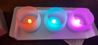 Set 3 Candele LED a Batteria Vetro