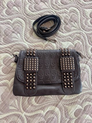 Bolso Rock Mujer Piel Sintética Negro