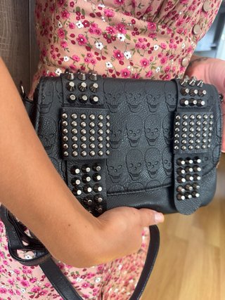 Bolso Rock Mujer Piel Sintética Negro