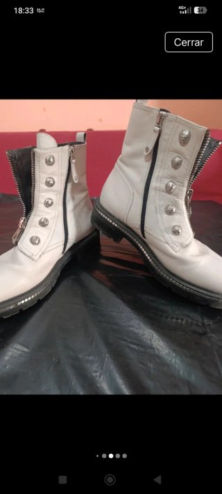 Botines blancos mujer con cremallera