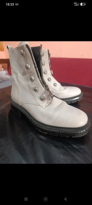 Botines blancos mujer con cremallera