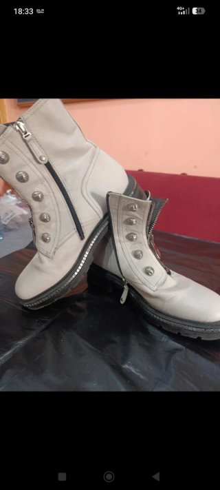Botines blancos mujer con cremallera