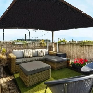 TOLDO VELA DE 3X3 METROS COLOR NEGRO