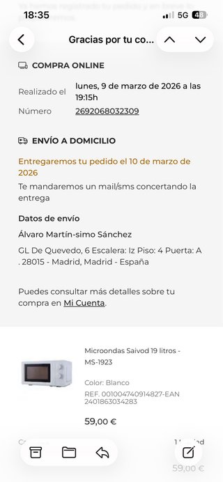 Microondas Saivod 4 meses de uso