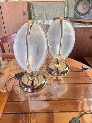 Lámpara techo + 2 apliques mesa oro cristal