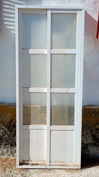Balconera Aluminio Cristal Simple 88x215 2uds p/u