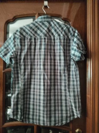 Camisa cuadros manga corta chico