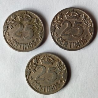 Monedas 25 Céntimos España 1925