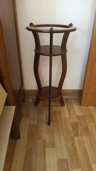 Pedestal Macetero Vintage Madera Marrón