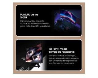 Monitor Curvo Gaming Samsung 32'' WQHD, 165Hz, 1000R