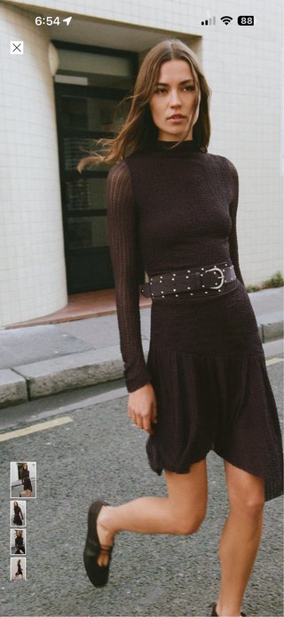 Vestido Zara marrón asimétrico