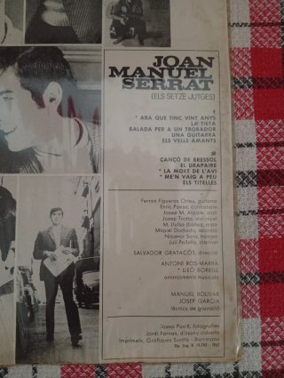 Vinilo Joan Manuel Serrat - Edigsa