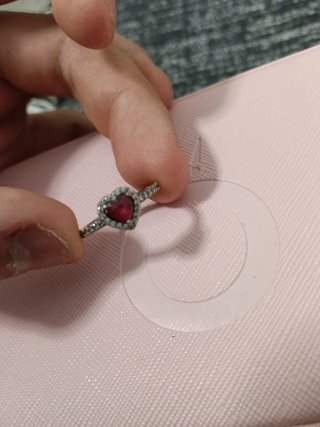 Anillo Pandora Corazón Rojo Plata