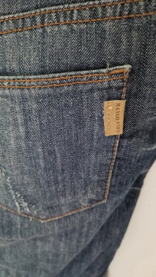 Falda vaquera midi MANGO efecto desgastado talla38