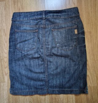 Falda vaquera midi MANGO efecto desgastado talla38