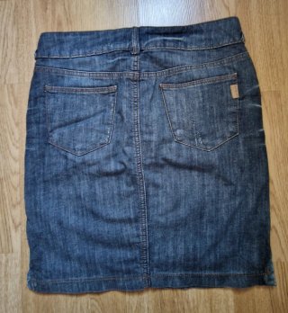 Falda vaquera midi MANGO efecto desgastado talla38