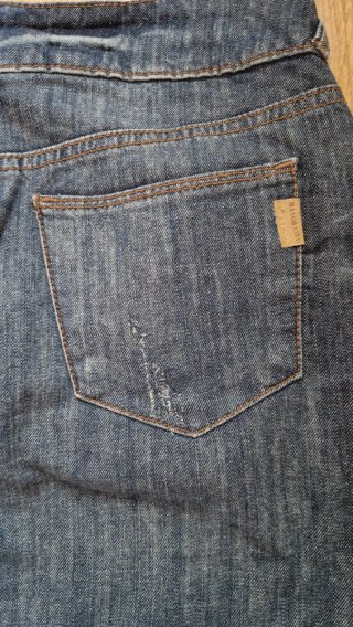 Falda vaquera midi MANGO efecto desgastado talla38