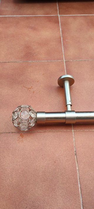 Barra cortina 2.5m color cromo brillante
