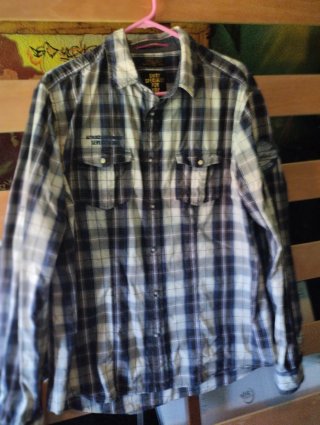 Camisa Hombre T44 Azul Gris