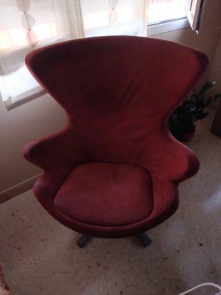 Sillón Vintage Terciopelo Rojo