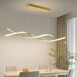 Lámpara Colgante LED Mikeru 120cm Dorada
