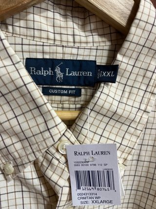 Camisa Ralph Lauren XXL Cuadros Beige