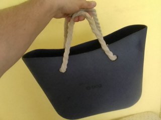 O bag Borsa in gomma con manici corda 42x20 h 30cm