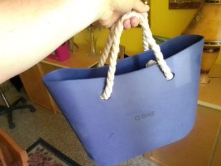 O bag Borsa in gomma con manici corda 42x20 h 30cm
