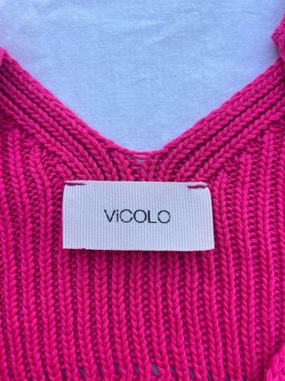 Top maglia traforata fucsia VICOLO