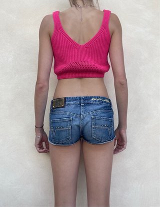 Top maglia traforata fucsia VICOLO