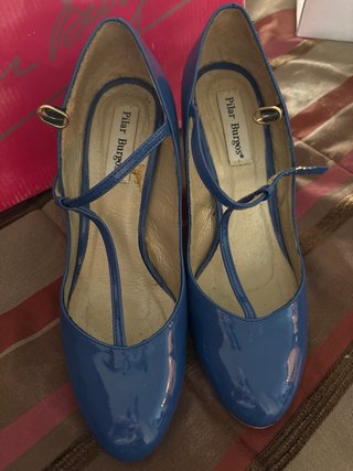 Zapatos de Salón Charol Azul Talla 37