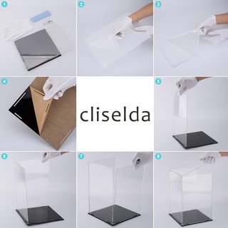 Vitrina Acrílico Cliselda 25x25x40 cm Base Negra