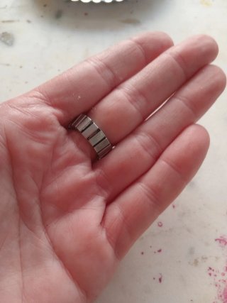 Anillo Reloj Vintage Plata y Blanco