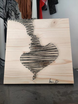 Quadro fatto a mano: cuore e profilo