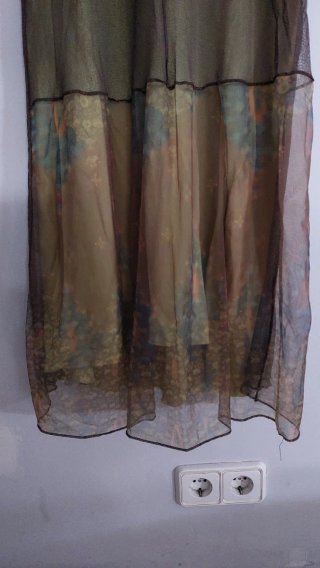 Vestido largo verde y multicolor