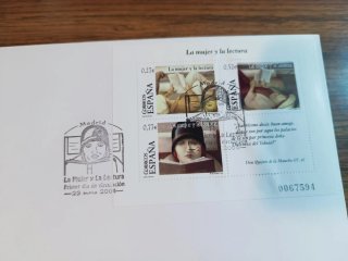 2 Sobres Primer Día Circulación Mujer y Lectura