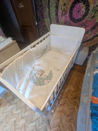 Cuna de madera blanca colecho