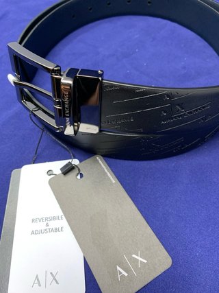 Cintura Armani Exchange Uomo Pelle Nera