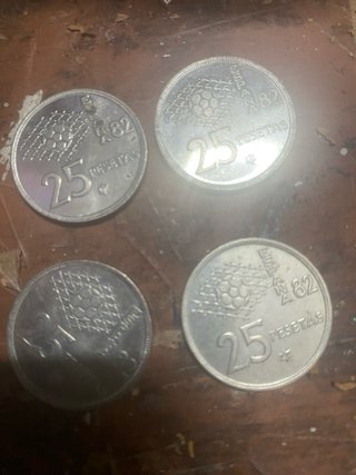4 Monedas Carlos I Rey de España 1980