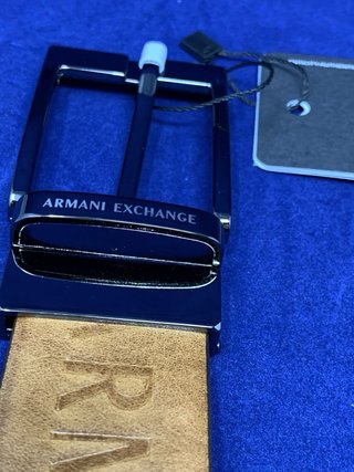 Cintura Armani Exchange Uomo Pelle Marrone/Nero