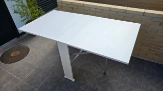 Mesa extensible blanca madera y metal