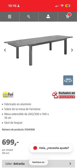 Mesa y Sillas de jardín Sunfun Maja