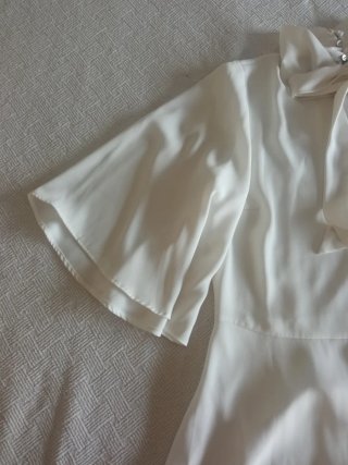 Blusa Zara Blanca con Lazo