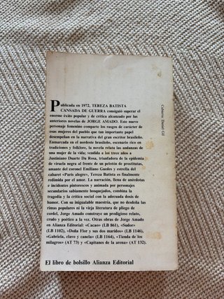 “Tereza Bautista cansada de guerra” de Jorge Amado