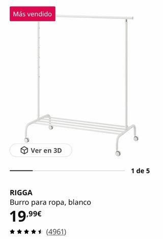 Burro colgador ropa RIGGA IKEA