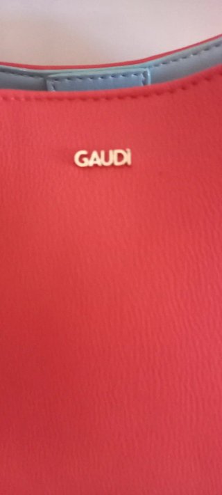 Borsa Gaudi arancione con dettagli oro